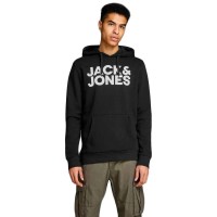 суичър,мъжки,пуловери,jack,&,jones,corp,logo,hoodie,black
