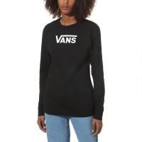 тениска,дамски,тениски,vans,flying,v,classic,long,sleeve,t,shirt,black,(black)