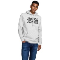 суичър,мъжки,пуловери,jack,&,jones,corp,logo,hoodie,light,grey,melange,(grey)