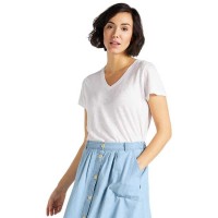 тениска,дамски,тениски,lee,short,sleeve,v,neck,t,shirt,bright,white,(white)