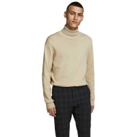блуза,мъжки,пуловери,jack,&,jones,emil,knit,roll,neck,detail,melange,sweater,beige,(oatmeal)