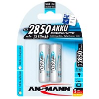 батерии,ansmann,1x2,nimh,2850,mignon,2650mah,aa,rechargeable,battery,silver