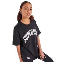 тениска,дамски,тениски,superdry,varsity,arch,mono,short,sleeve,t,shirt,deep,navy,(black)