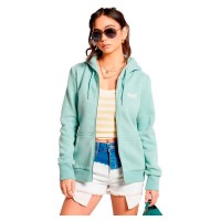 блуза,дамски,блузи,superdry,orange,label,classic,full,zip,sweatshirt,sage,marl,(grey)