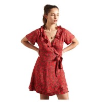 рокля,дамски,поли,и,рокли,superdry,summer,wrap,dress,autumn,ditsy,red,(red)