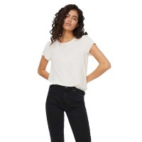 тениска,дамски,тениски,vero,moda,becca,plain,short,sleeve,t,shirt,snow,white,(white)