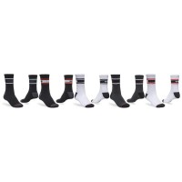 чорапи,мъжки,чорапи,globe,triple,stripe,crew,socks,5,pairs,white,black,(assorted)