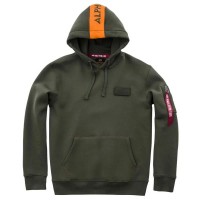 суичър,мъжки,пуловери,alpha,industries,red,stripe,hoodie,green,(dark,green)