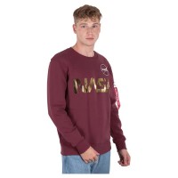 блуза,мъжки,пуловери,alpha,industries,nasa,reflective,sweatshirt,burgundy,shiny,gold,(red)