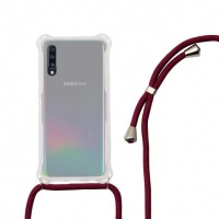 други,аксесоари,ksix,samsung,galaxy,a70,silicone,phone,case,garnet,(clear,red)