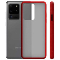 други,аксесоари,ksix,samsung,galaxy,s20,ultra,duo,soft,silicone,phone,case,red,(clear)