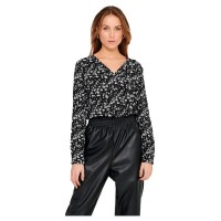 тениска,дамски,тениски,jdy,piper,long,sleeve,v,neck,t,shirt,black,aop,white,flowers,(black)