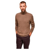 блуза,мъжки,пуловери,selected,berg,high,neck,sweater,teak,detail,melange,(brown)