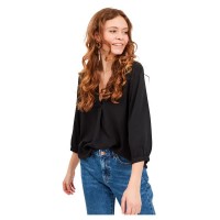 дамски,ризи,vila,dania,3,4,sleeve,shirt,black,(black)