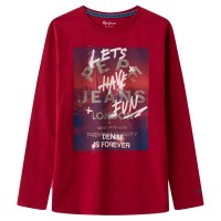 тениска,детски,тениски,pepe,jeans,arnold,long,sleeve,t,shirt,red,(currant)