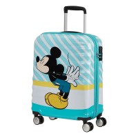 куфари,american,tourister,wavebreaker,disney,spinner,55,20,36l,trolley,bag,mickey,blue,kiss,(blue)