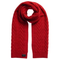 шал,ръкавици,шапки,и,шалове,superdry,cable,lux,scarf,flame,marl,(red)