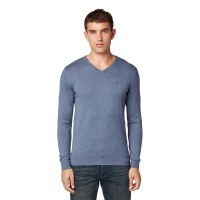 блуза,мъжки,пуловери,tom,tailor,1012820,v,neck,sweater,blue,(vintage,indigo,blue,melange)