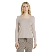 блуза,дамски,пуловери,дамски,плетени,дрехи,tom,tailor,basic,v,neck,sweater,beige,(desert,sand,melange)