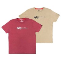 тениска,мъжки,тениски,alpha,industries,label,2,pack,short,sleeve,t,shirt,olive,burgundy,(multicolor)