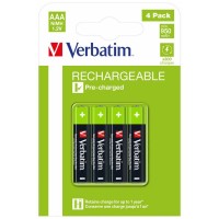 батерии,verbatim,aaa,rechargeable,battery,4,units,black,(blue)