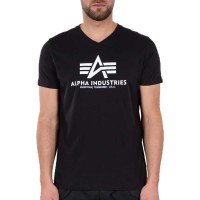 тениска,мъжки,тениски,alpha,industries,basic,short,sleeve,v,neck,t,shirt,black