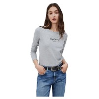 тениска,дамски,тениски,pepe,jeans,new,virginia,long,sleeve,t,shirt,grey,marl,(grey)