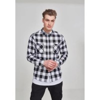 риза,с,дълъг,ръкав,мъжки,ризи,urban,classics,basic,flannel,long,sleeve,shirt,black,white,(black)