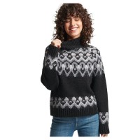 блуза,дамски,пуловери,дамски,плетени,дрехи,superdry,vintage,slouchy,fairisle,knit,sweater,black