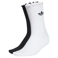 чорапи,дамски,чорапи,adidas,originals,ruffle,crew,socks,2,pairs,white,black,(white,black)