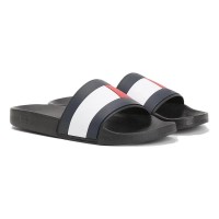 мъжки,джапанки,и,чехли,tommy,hilfiger,rubber,flag,slides,black