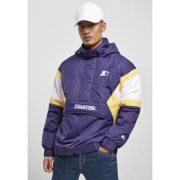 яке,мъжки,якета,дамски,якета,и,палта,starter,black,label,starter,color,block,1,2,zip,retro,jacket,purple,(purple,white,yellow)