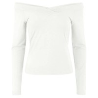 тениска,мъжки,тениски,дамски,тениски,pieces,maliva,off,shoulder,long,sleeve,v,neck,t,shirt,white,(bright,white)