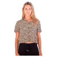 риза,с,къс,ръкав,дамски,блузи,дамски,ризи,hurley,mia,woven,short,sleeve,shirt,prtpk,(brown)