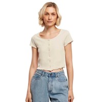 тениска,дамски,тениски,urban,classics,cropped,button,short,sleeve,t,shirt,soft,sea,graass,(beige)