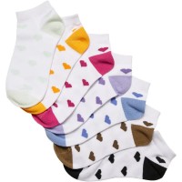 чорапи,дамски,чорапи,urban,classics,recycled,yarn,heart,sneaker,short,socks,7,pairs,white,(multicolor)