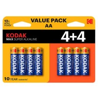 батерии,kodak,max,aa,lr6,alkaline,battery,8,units,blue,(multicolour)