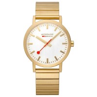 часовник,часовници,mondaine,classic,40,mm,watch,silver,st.,steel,brushed,ip,gold,plated,(golden)