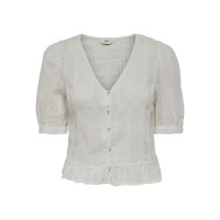 тениска,дамски,тениски,only,with,buttons,onllina,short,sleeve,v,neck,t,shirt,white,(cloud,dancer)
