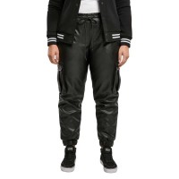 панталони,мъжки,панталони,дамски,панталони,urban,classics,faux,leather,cargo,pants,black,(black)
