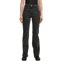 дънки,дамски,панталони,urban,classics,straight,slit,high,waist,jeans,black,washed,(black)