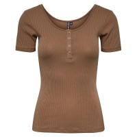 тениска,дамски,тениски,pieces,kitte,bc,short,sleeve,t,shirt,brown,(fossil)