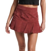 пола,дамски,поли,и,рокли,superdry,vintage,cord,pleat,mini,skirt,merlot,(red)