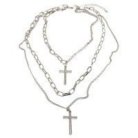 бижутерия,urban,classics,layering,cross,necklace,silver,(silver)