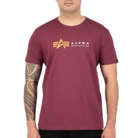 тениска,мъжки,тениски,alpha,industries,label,short,sleeve,t,shirt,burgundy,(red)