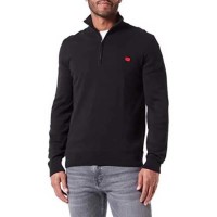 блуза,мъжки,пуловери,hugo,san,quintus,c,half,zip,sweater,black