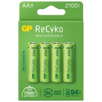батерии,gp,batteries,recyko,lr06,2100mah,aaa,rechargeable,battery,4,units,green,(green)