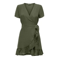 рокля,дамски,поли,и,рокли,only,nova,life,marlie,wrap,solid,short,sleeve,short,dress,kalamata,(green)