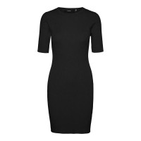 рокля,дамски,поли,и,рокли,vero,moda,gold,2,4,o,neck,vip,short,sleeve,short,dress,black
