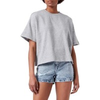 риза,с,къс,ръкав,дамски,блузи,pieces,chilli,summer,2,4,loose,short,sleeve,sweatshirt,hoodie,grey,(light,grey,melange)
